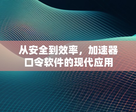 从安全到效率,加速器口令软件的现代应用 从安全到效率,加速器口令软件的现代应用